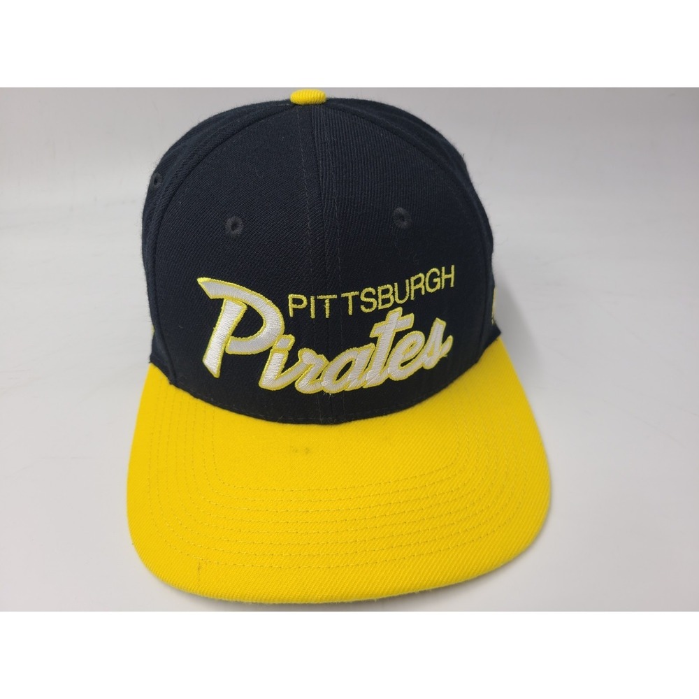 Pittsburgh Pirates Script Nike Team S1ZE Snapback Hat Cap Men MLB Black Yellow